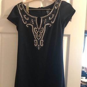 Bisou Bisou Navy Studded Dress